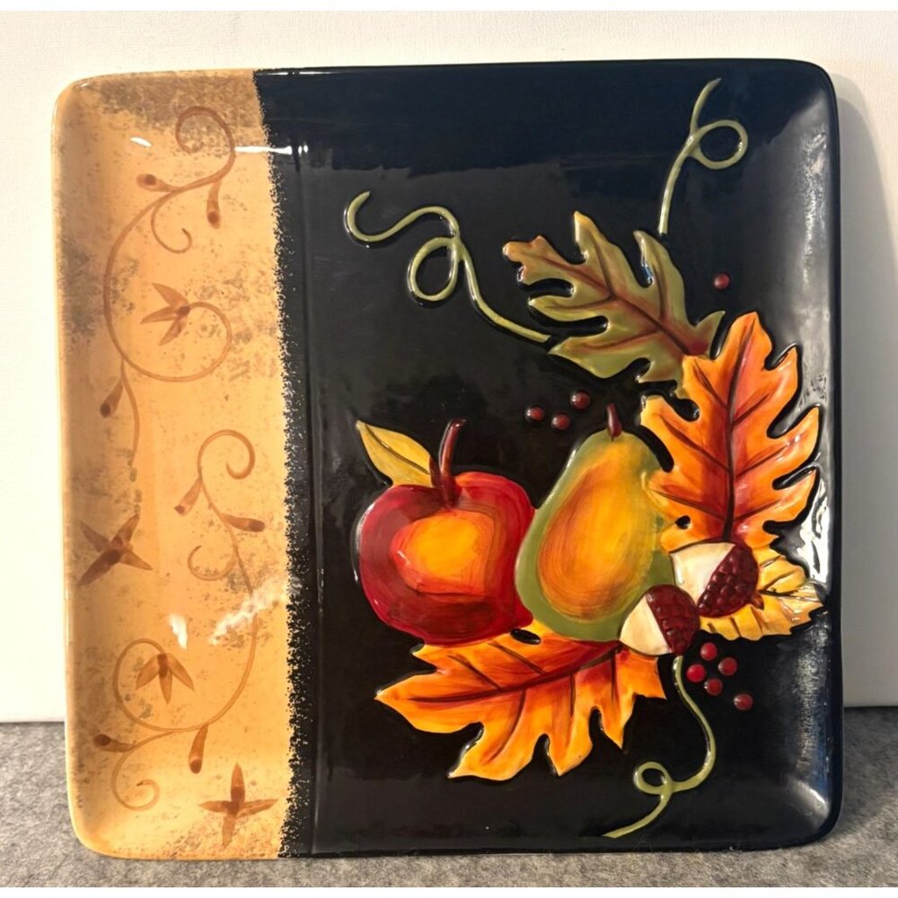 Beautiful 10 x 10 Autumn Decorative , Food Safe Dinner Plate # 2997